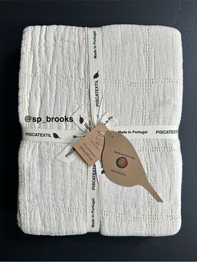 🎁Piscatextil Coverlet - King Size Cotton Textured Oatmeal Smocked Squares